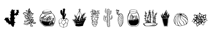 Cactus Clipart Font UPPERCASE