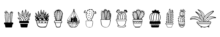Cactus Clipart Font LOWERCASE