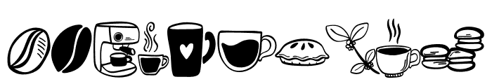 Cafe coffee doodle Font OTHER CHARS