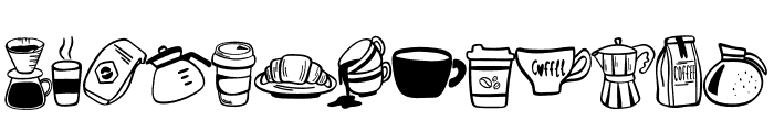 Cafe coffee doodle Font UPPERCASE