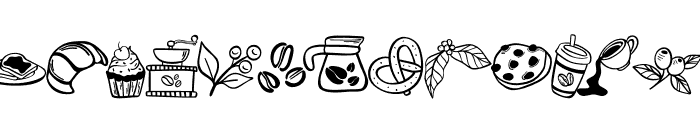 Cafe coffee doodle Font UPPERCASE