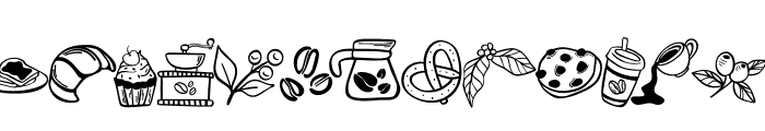 Cafe coffee doodle Font LOWERCASE