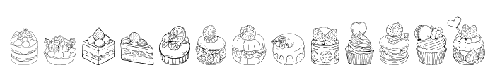 Cake Dingbats Font UPPERCASE