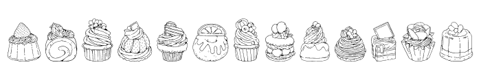 Cake Dingbats Font UPPERCASE