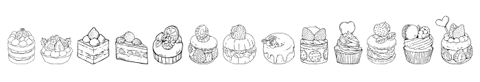 Cake Dingbats Font LOWERCASE