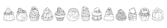 Cake Dingbats Font LOWERCASE