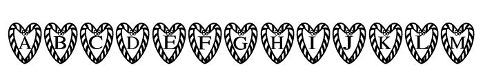 Candy cane heart Font UPPERCASE