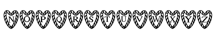 Candy cane heart Font UPPERCASE