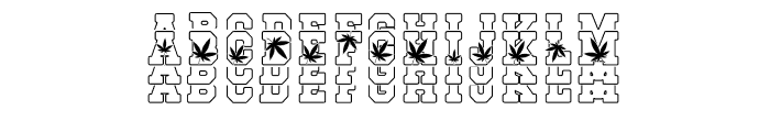Cannabis Outline Stacked Font UPPERCASE