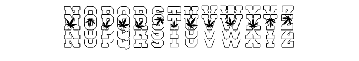 Cannabis Outline Stacked Font UPPERCASE