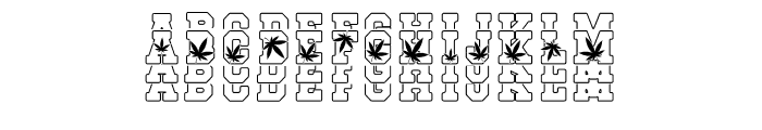 Cannabis Outline Stacked Font LOWERCASE