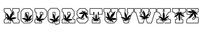 Cannabis Outline Font LOWERCASE