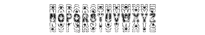 Cannabis Retro Mix Stacked Font UPPERCASE