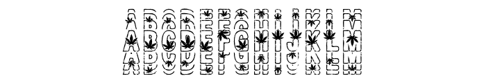 Cannabis Retro Stacked Font UPPERCASE