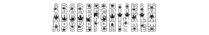 Cannabis Retro Stacked Font LOWERCASE