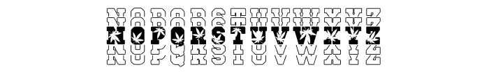 Cannabis Stacked Font UPPERCASE