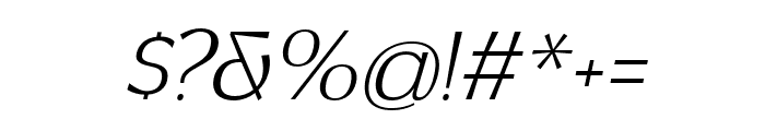 Canosa-ExtraLightItalic Font OTHER CHARS