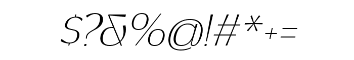 Canosa-ThinItalic Font OTHER CHARS