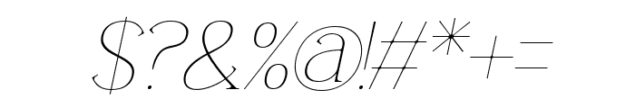 Carlgine Thin Italic Font OTHER CHARS
