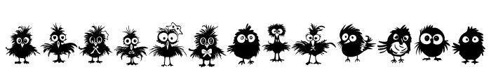 Cartoon Birds Font UPPERCASE
