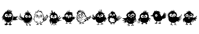 Cartoon Birds Font UPPERCASE