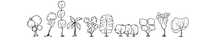 Cartoon Tree Font OTHER CHARS