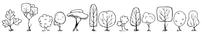 Cartoon Tree Font UPPERCASE