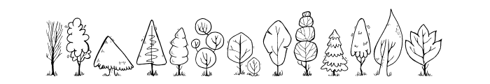 Cartoon Tree Font LOWERCASE