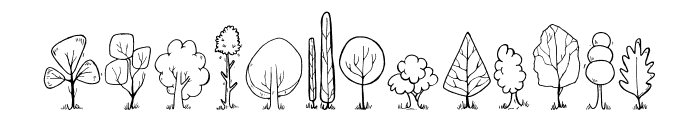 Cartoon Tree Font LOWERCASE