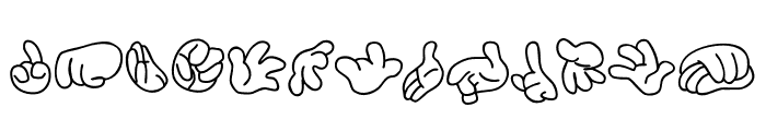 Cartoon hands Font UPPERCASE