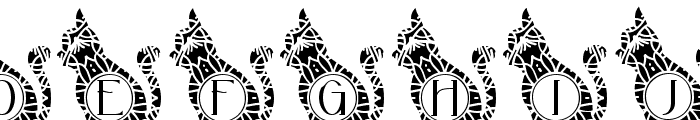 Casual Cat Mandala Monogram Font UPPERCASE