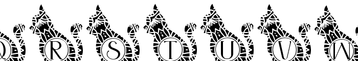 Casual Cat Mandala Monogram Font UPPERCASE
