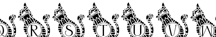 Casual Cat Mandala Monogram Font LOWERCASE