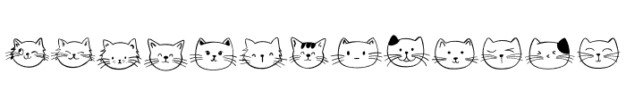 Cat Face Doodle Font UPPERCASE