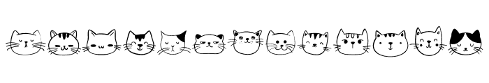 Cat Face Doodle Font UPPERCASE