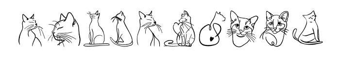 Cat Line Art Font OTHER CHARS