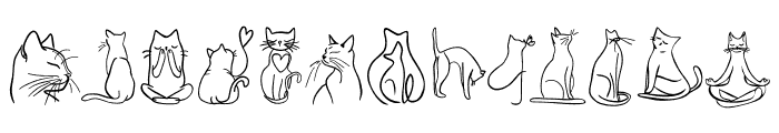 Cat Line Art Font UPPERCASE