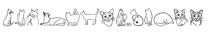 Cat Line Art Font LOWERCASE