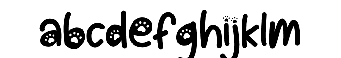 Cat Meow Foot Print Font LOWERCASE