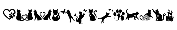 Cat Silhouette Font UPPERCASE