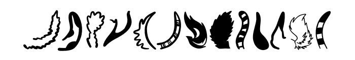 Cat and dog tails Font UPPERCASE