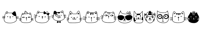 Cat faces Font UPPERCASE