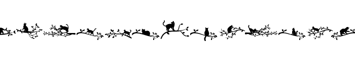 Cat posing in tree Font LOWERCASE