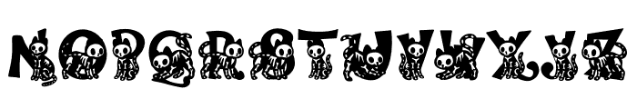 Cat skeleton Font UPPERCASE