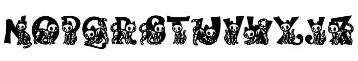 Cat skeleton Font LOWERCASE