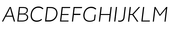 ChamfortFamily-LightItalic Font UPPERCASE