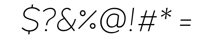 ChamfortFamily-ThinItalic Font OTHER CHARS