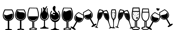 Champagne glass Font UPPERCASE