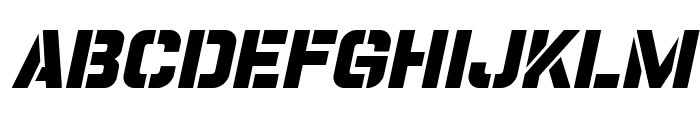 Champions Stencil Bold Slanted Font UPPERCASE