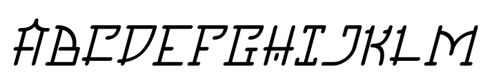 Chinese Monoline Slant Font UPPERCASE
